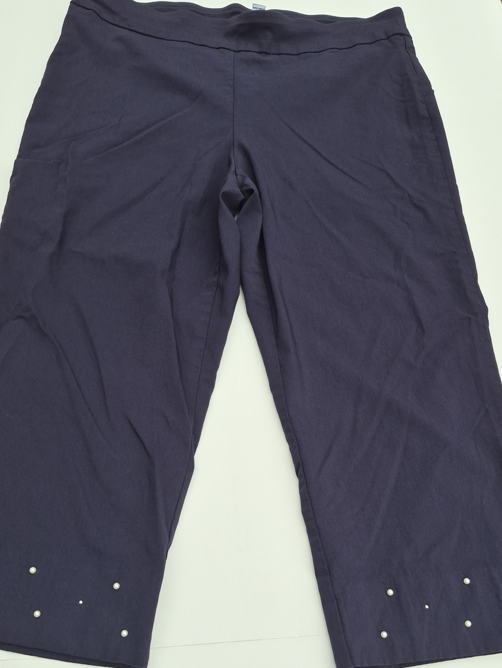 Counterparts Dark Navy Capri Pants with Stud Embellishment